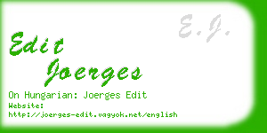edit joerges business card